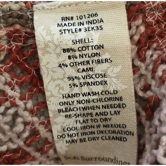 Soft Surroundings Crochet Tunic Womens PXS Woven Chevron Boho Scandi Girl NEW - Picture 14 of 14